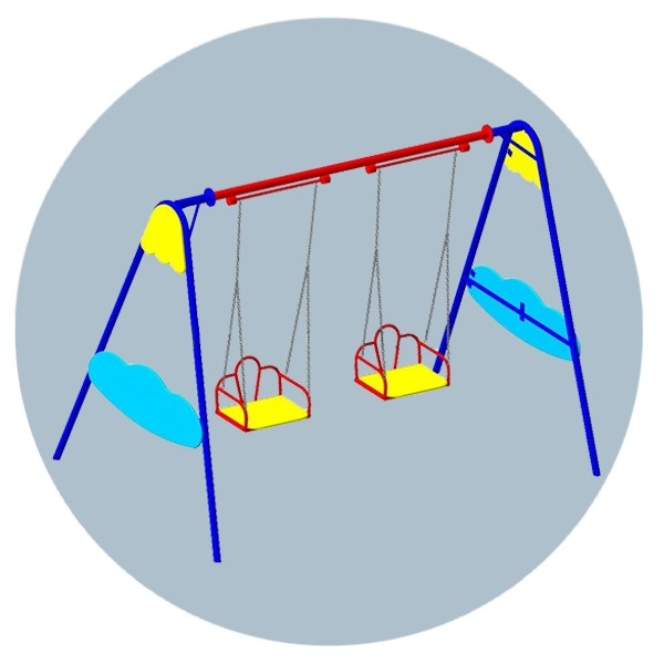 Качели двойные со спинкой К-04 Облачко